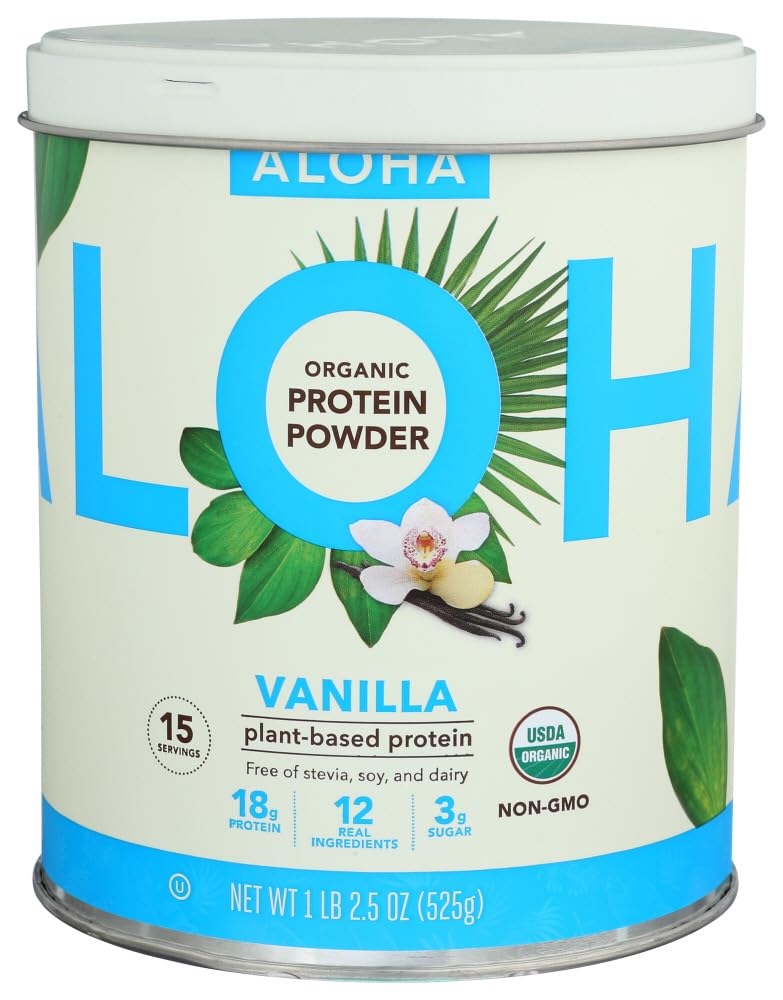 ALOHA Organic Plant-Based Protein Powder Vanilla, 525 g
