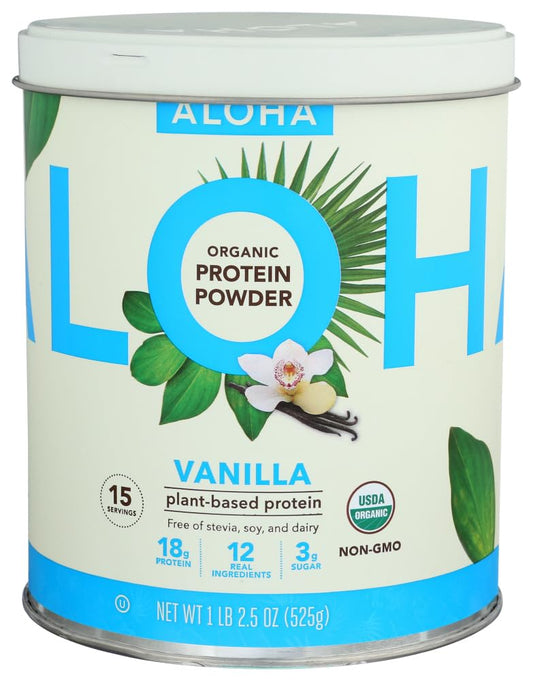 ALOHA Organic Plant-Based Protein Powder Vanilla, 525 g