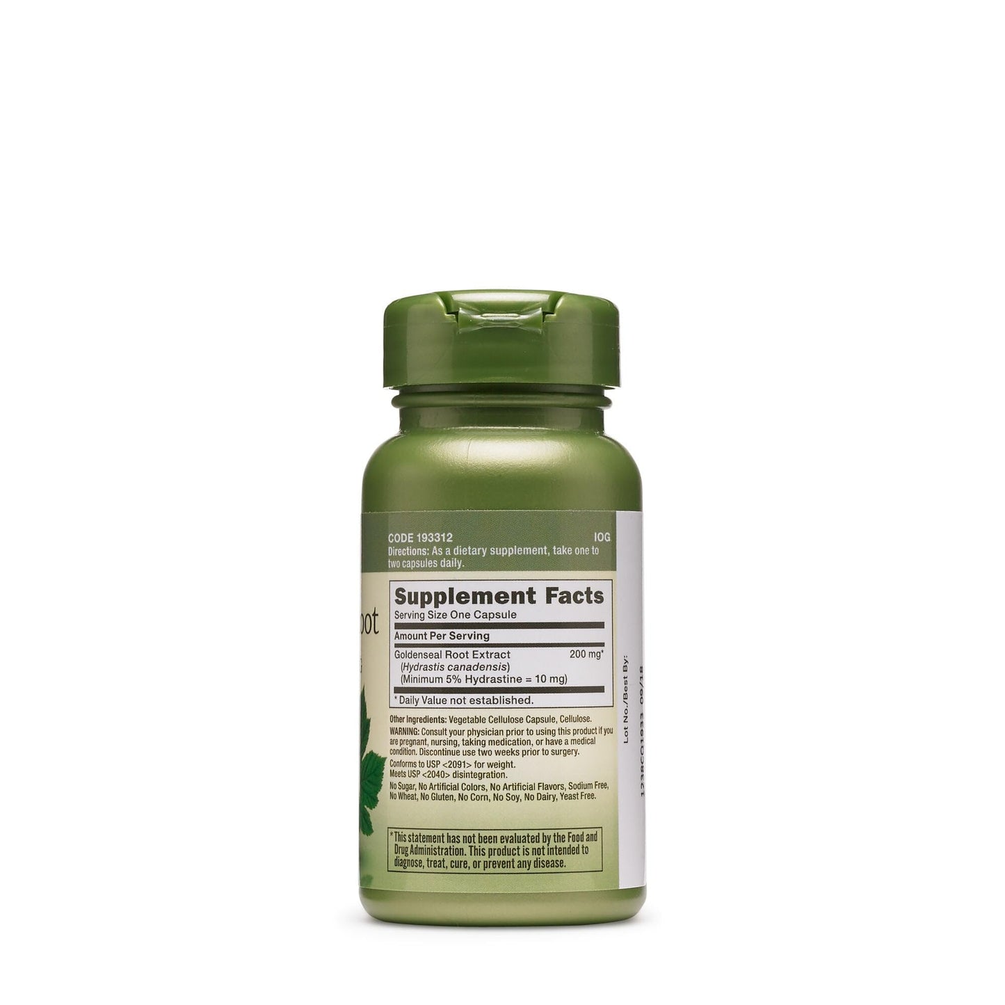 GNC Herbal Plus Goldenseal Root Extract 200mg Supplement Capsule, 50 Count