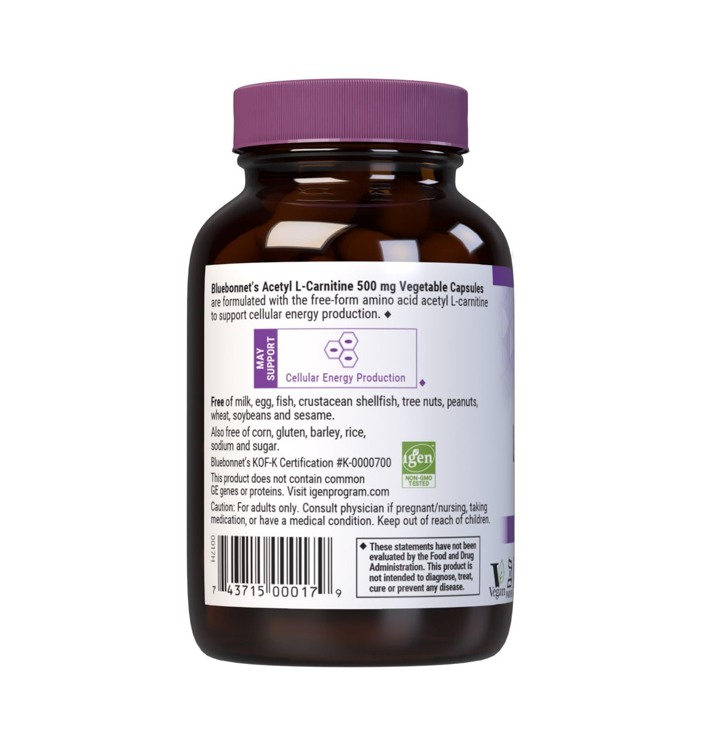 BlueBonnet Acetyl L-Carnitine Capsule, 30 Vegetable Capsules
