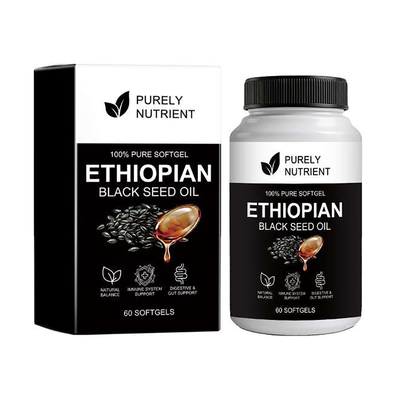 Purely Nutrient Ethiopian Black Seed Oil Capsule 1 Count