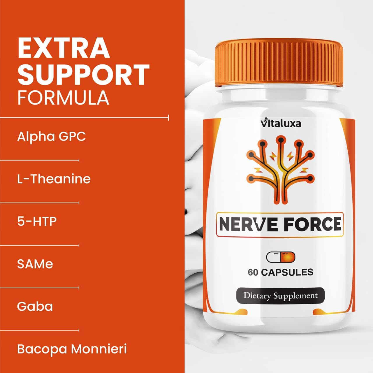 Vitaluxa Nerve Force Neuropathy Supplement Capsule 60 Count