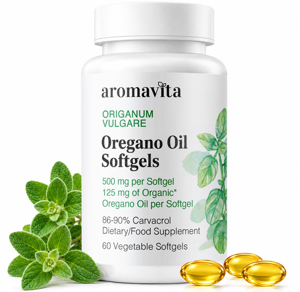AROMAVITA Oregano Oil Softgels 60 Count
