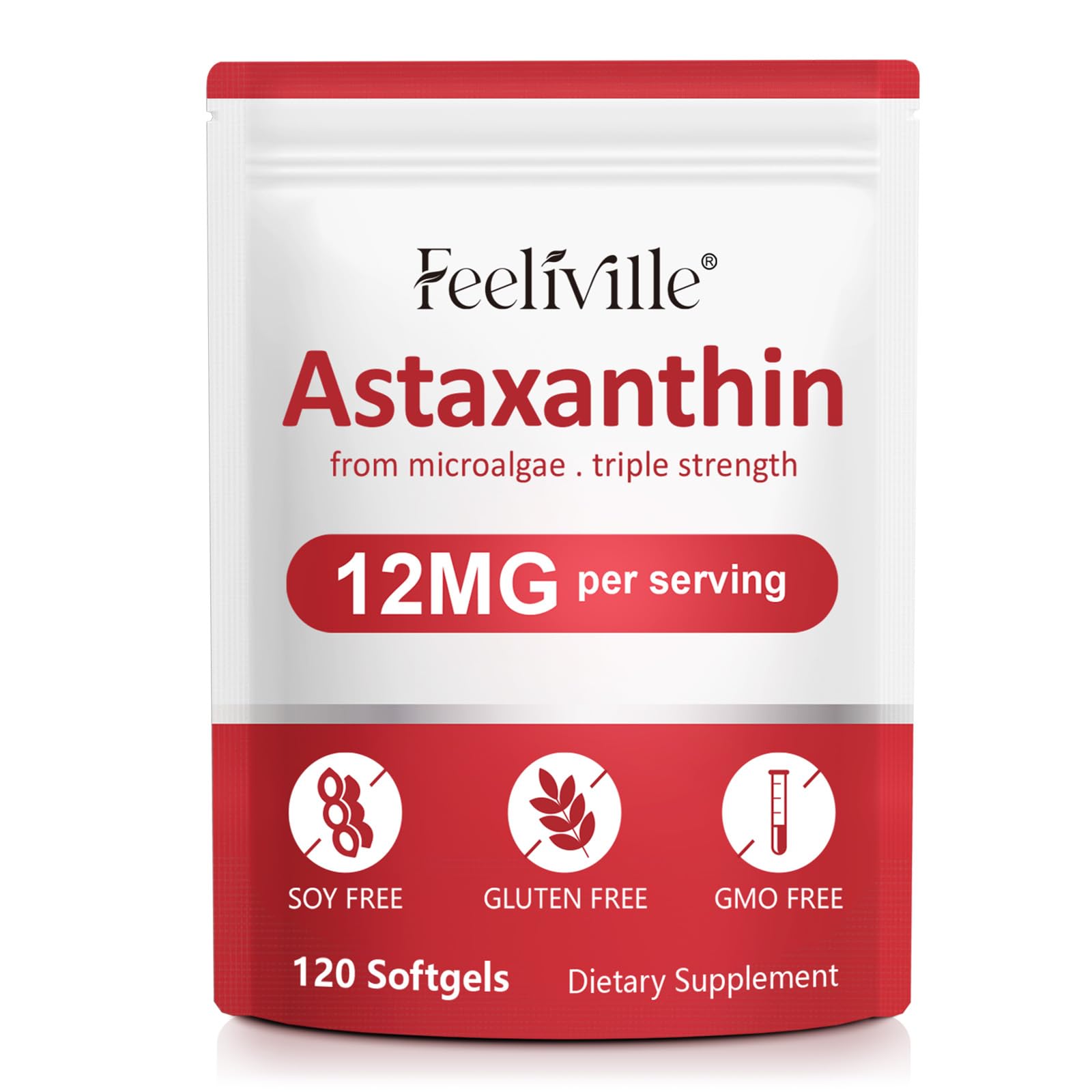 QZFICNJY Astaxanthin Supplements 12mg Softgels 120