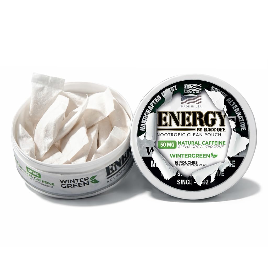 BACC OFF Energy Wintergreen Nootropic Pouches Capsule 16 Count