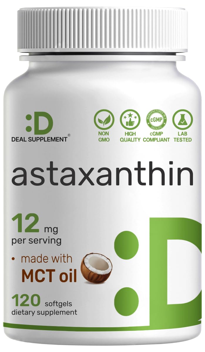 DEAL SUPPLEMENT Astaxanthin 12 mg Per Serving Softgels 120 Count