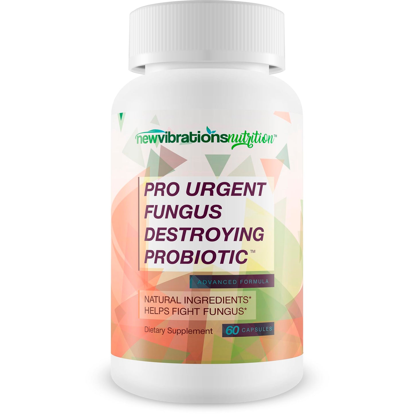New Vibrations Nutrition Pro Urgent Fungus Destroying Probiotic Capsules, 60 Count