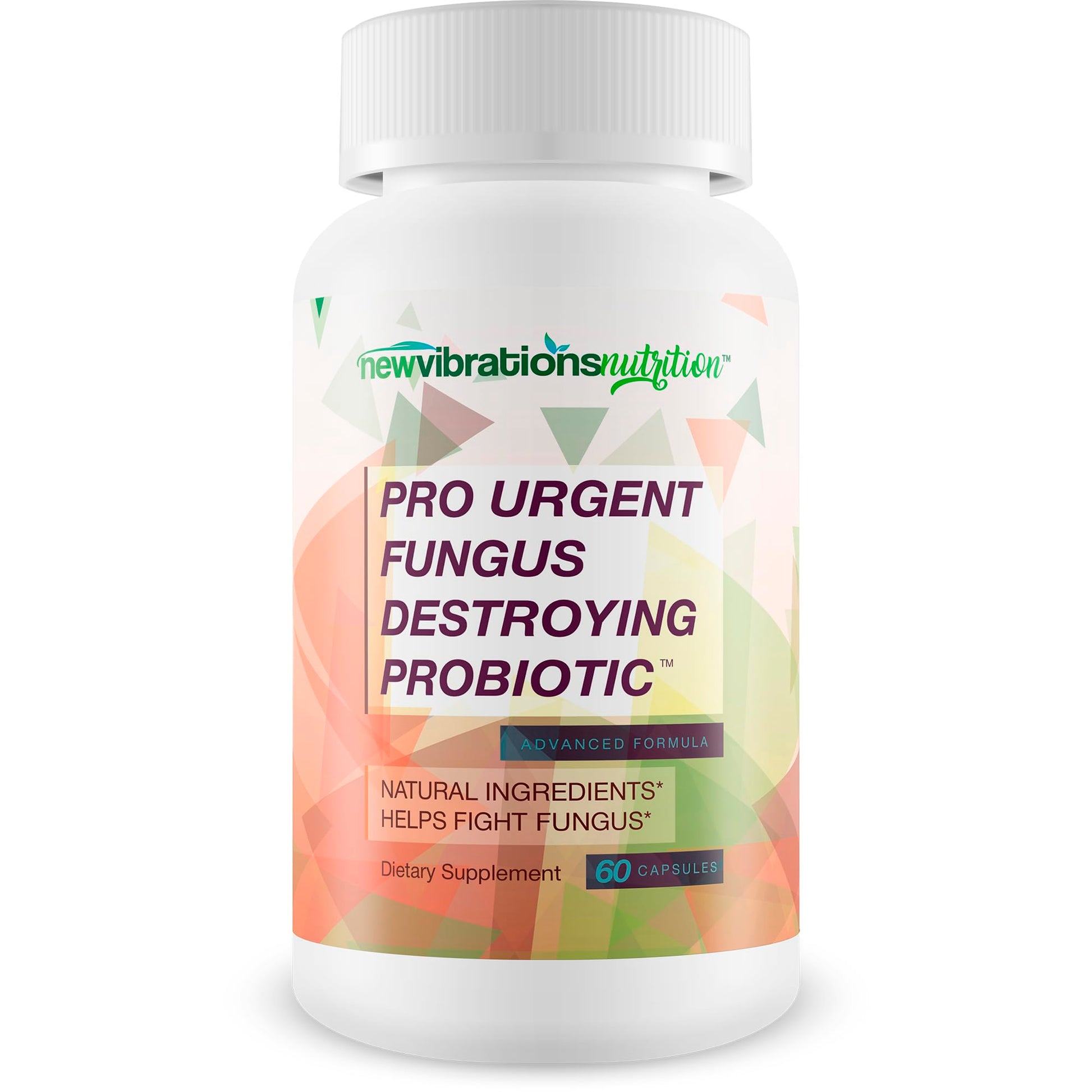 New Vibrations Nutrition Pro Urgent Fungus Destroying Probiotic Capsules, 60 Count