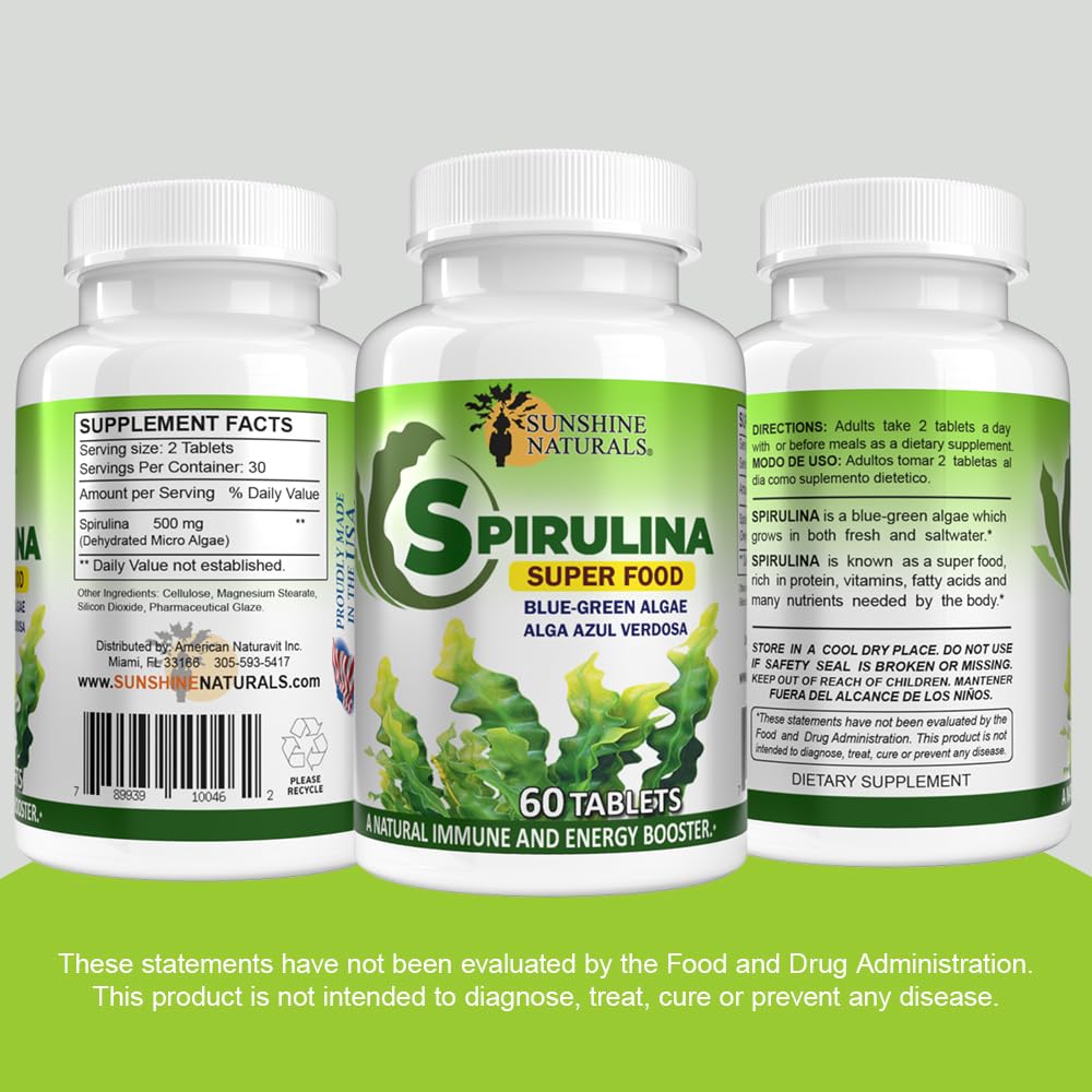 Sunshine Naturals Spirulina Tablet 60 Tablets