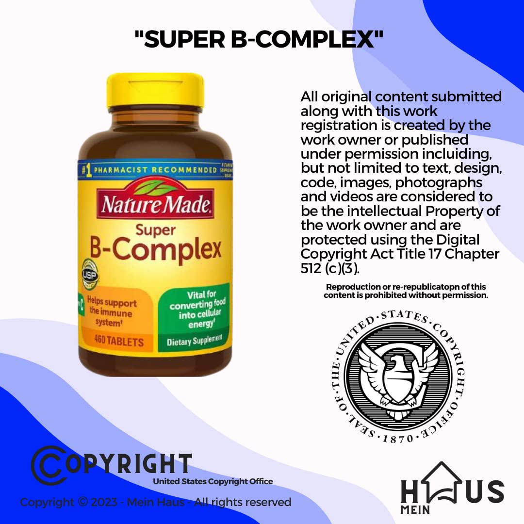 MEIN HAUS Nature Made Super B Energy Complex Tablets, 460 Tablets