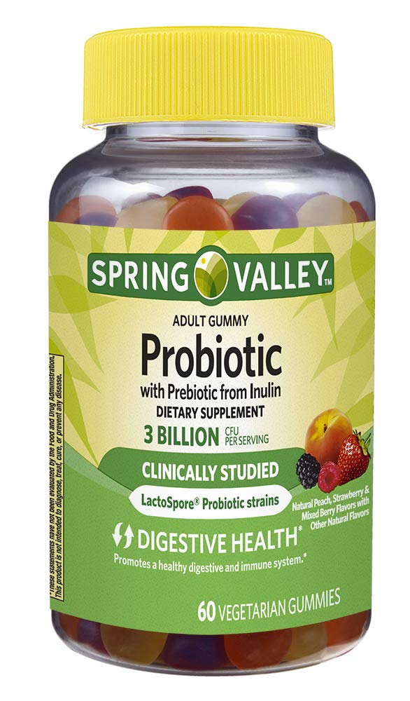 Spring Valley Adult Gummy Probiotic 3 Billion & Prebiotic, 60 Gummies