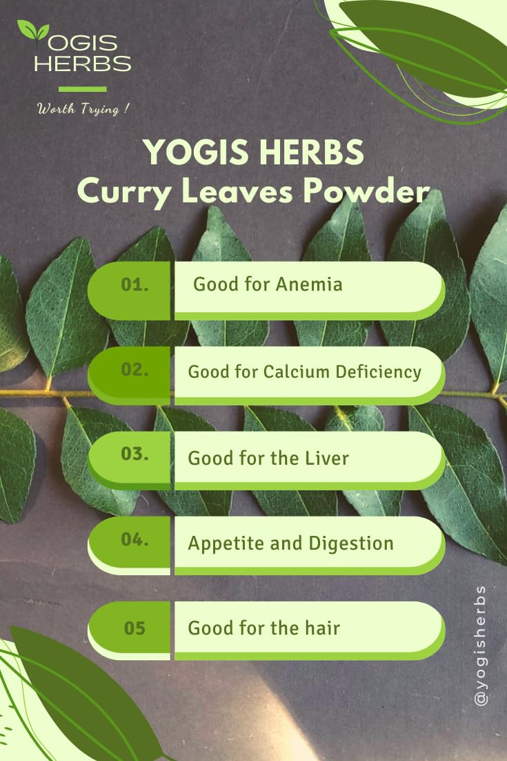 YOGIS HERBS Curry Leaf Powder 8 Ounce