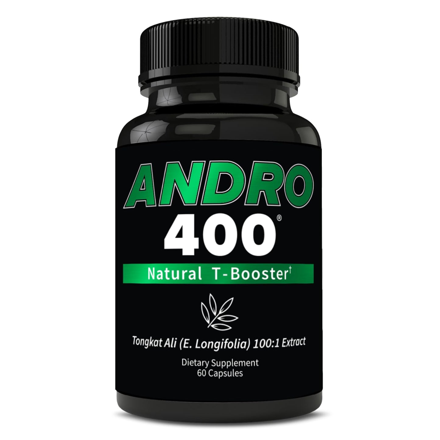 Andro400 Natural T Booster for Men Traditional Tongkat Ali (Eurycoma Longifolia) 100:1 Extract Herbal Formula for Energy, Stamina & Metabolic Support Capsule 60 Count