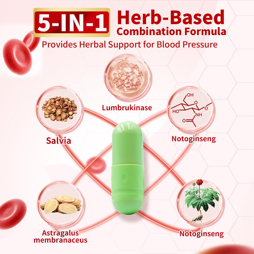 Sino-Sci Vessel Clean Blood Pressure Support Supplement for Healthy Vascular & Metabolism, Capsule, 72 Capsules
