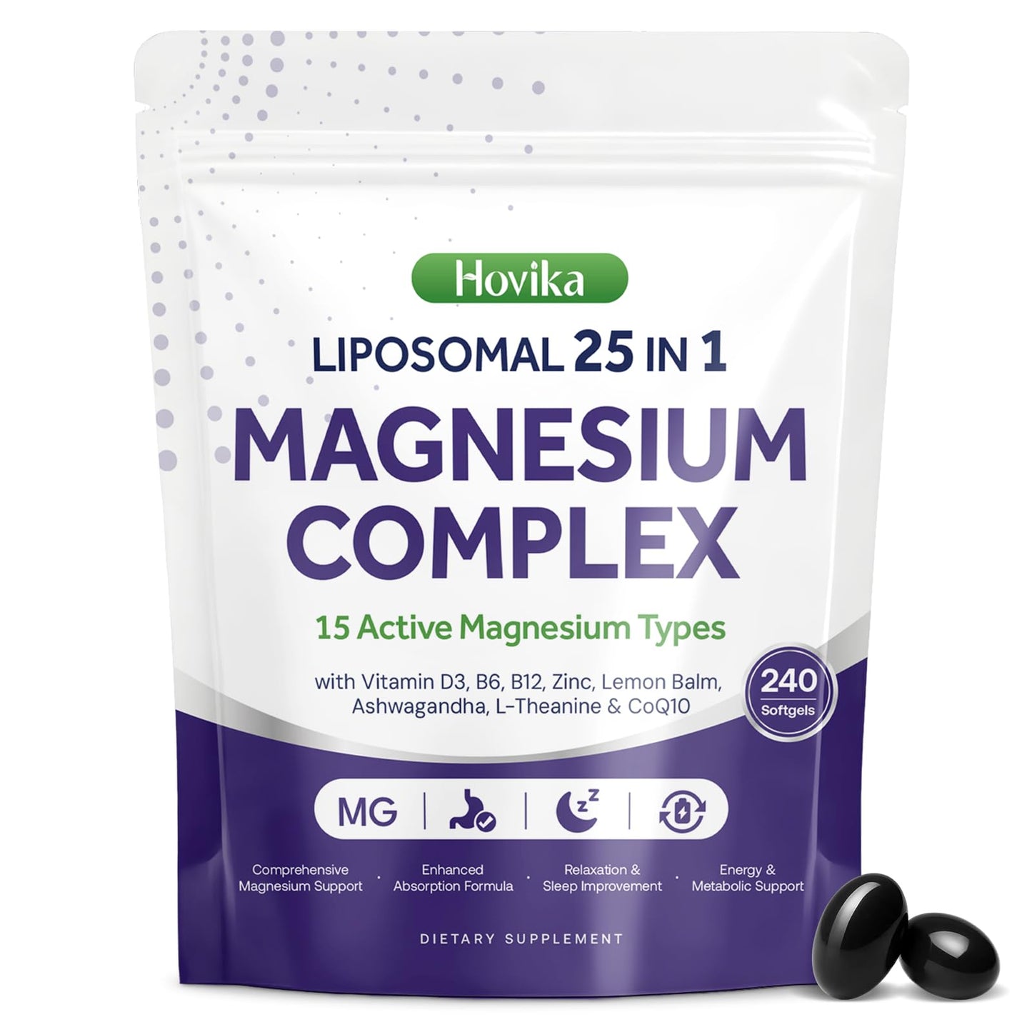 Hovika 25-in-1 Liposomal Magnesium Complex Softgels, 240 Count