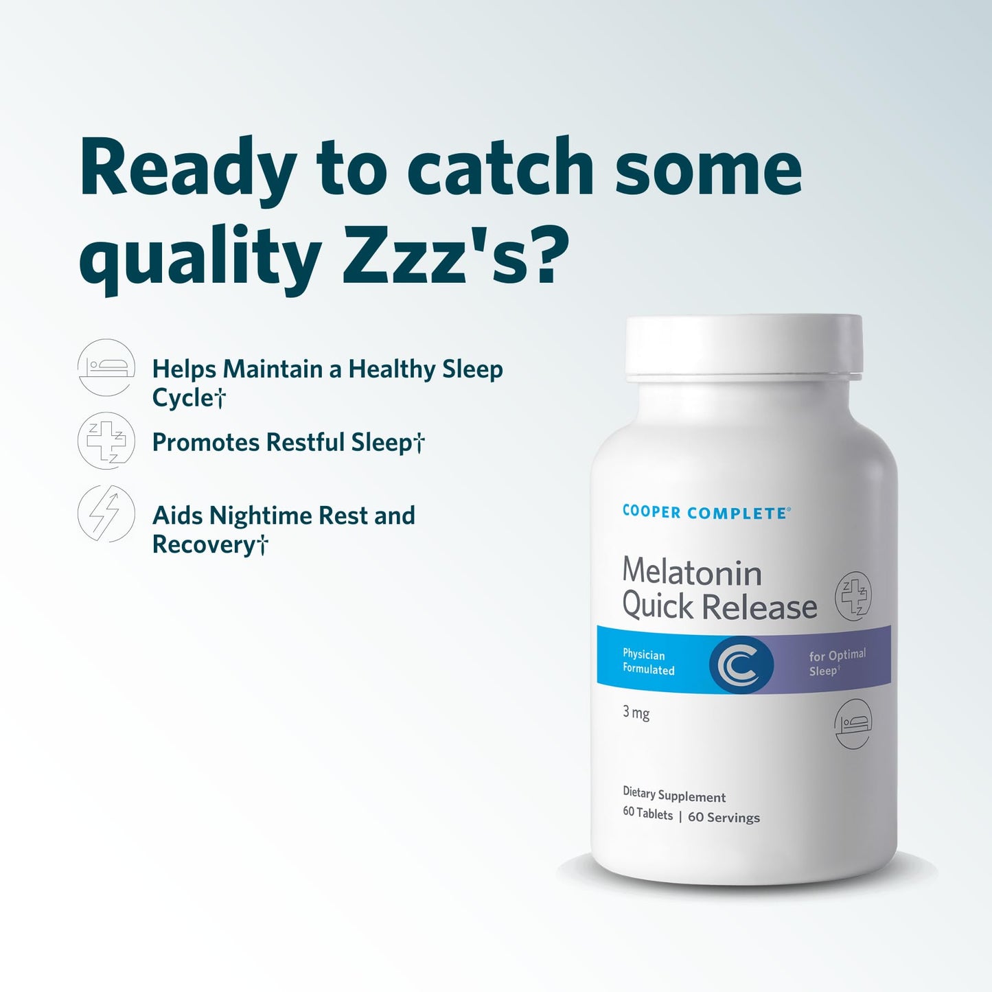 Cooper Complete Quick Release Melatonin 3 mg Fast Dissolving Tablets, 120 Tablets