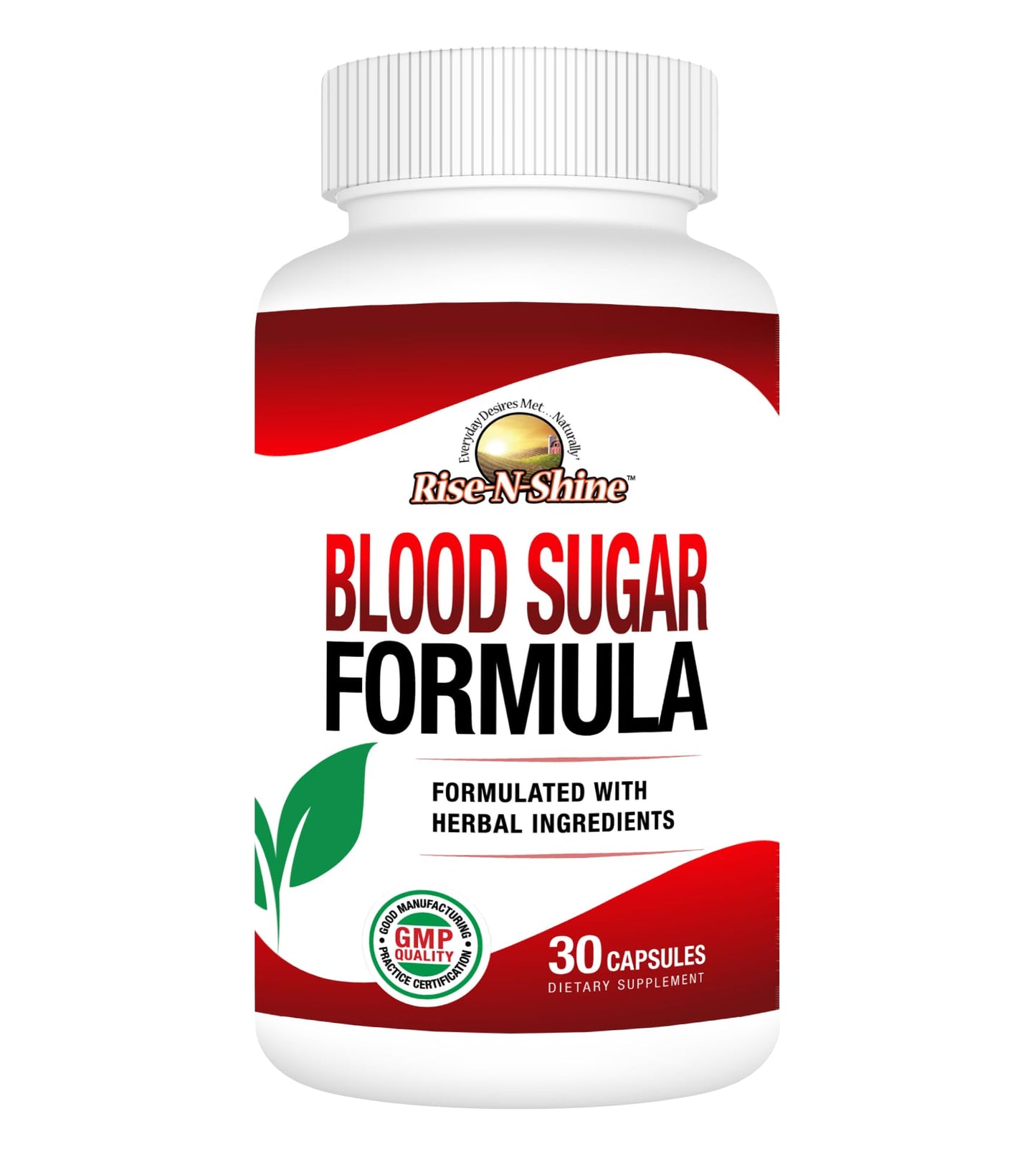Rise-N-Shine Blood Sugar Formula with Cinnamon, Gymnema Sylvestre, Banaba, Guggul and More Capsule, 30 Capsules