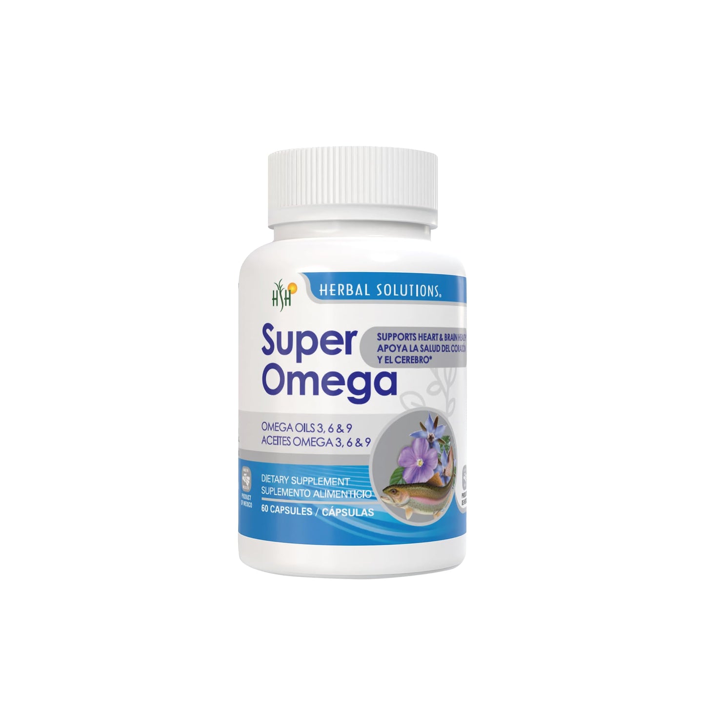 Herbal Solutions Health Super Omega 1400mg Premium Omega-3 Fish Oil Softgels Powder, 60 Count