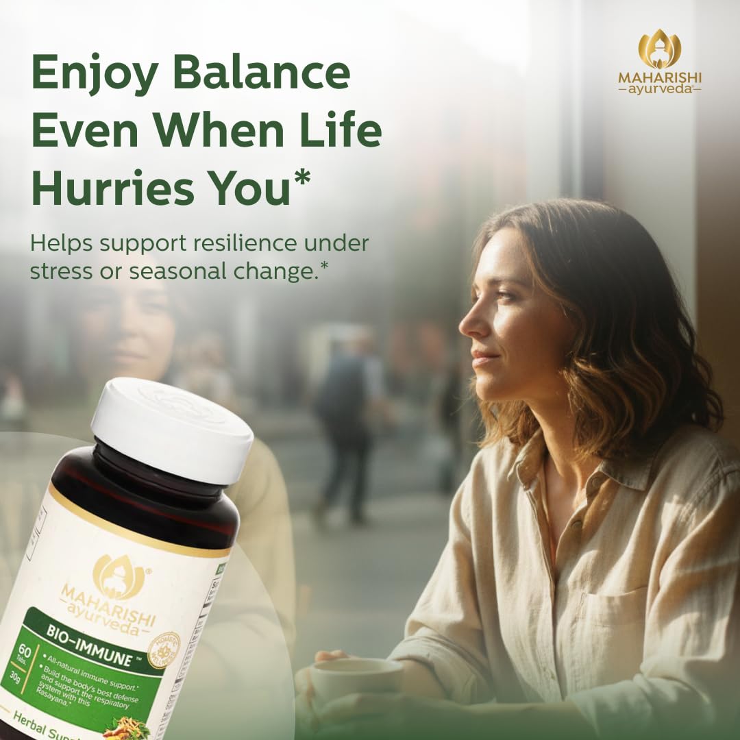 Maharishi Ayurveda Bio Immune 500 mg – 60 Tablets – Ayurvedic Blend with Tulsi, Ashwagandha, Tinospora & More – Supports Natural Immune Function, Detox & Cellular Resilience