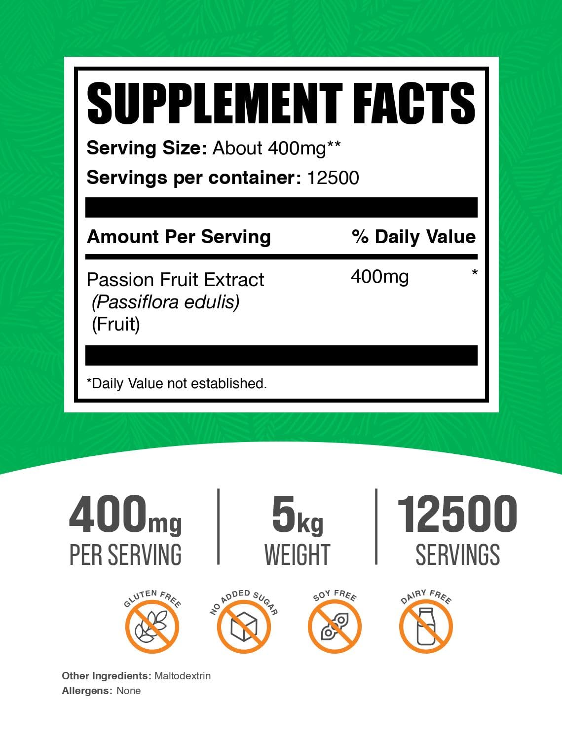 BulkSupplements Passion Fruit Extract Powder 400mg per Serving 176.37