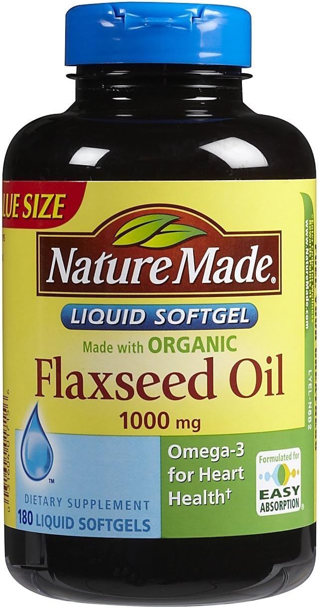 Nature Made Flaxseed Oil 1000 mg Softgel, 180 Softgels