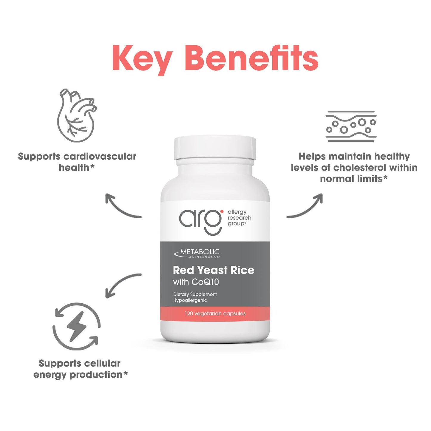 Metabolic Maintenance Red Yeast Rice with CoQ10 Capsules 120 Count