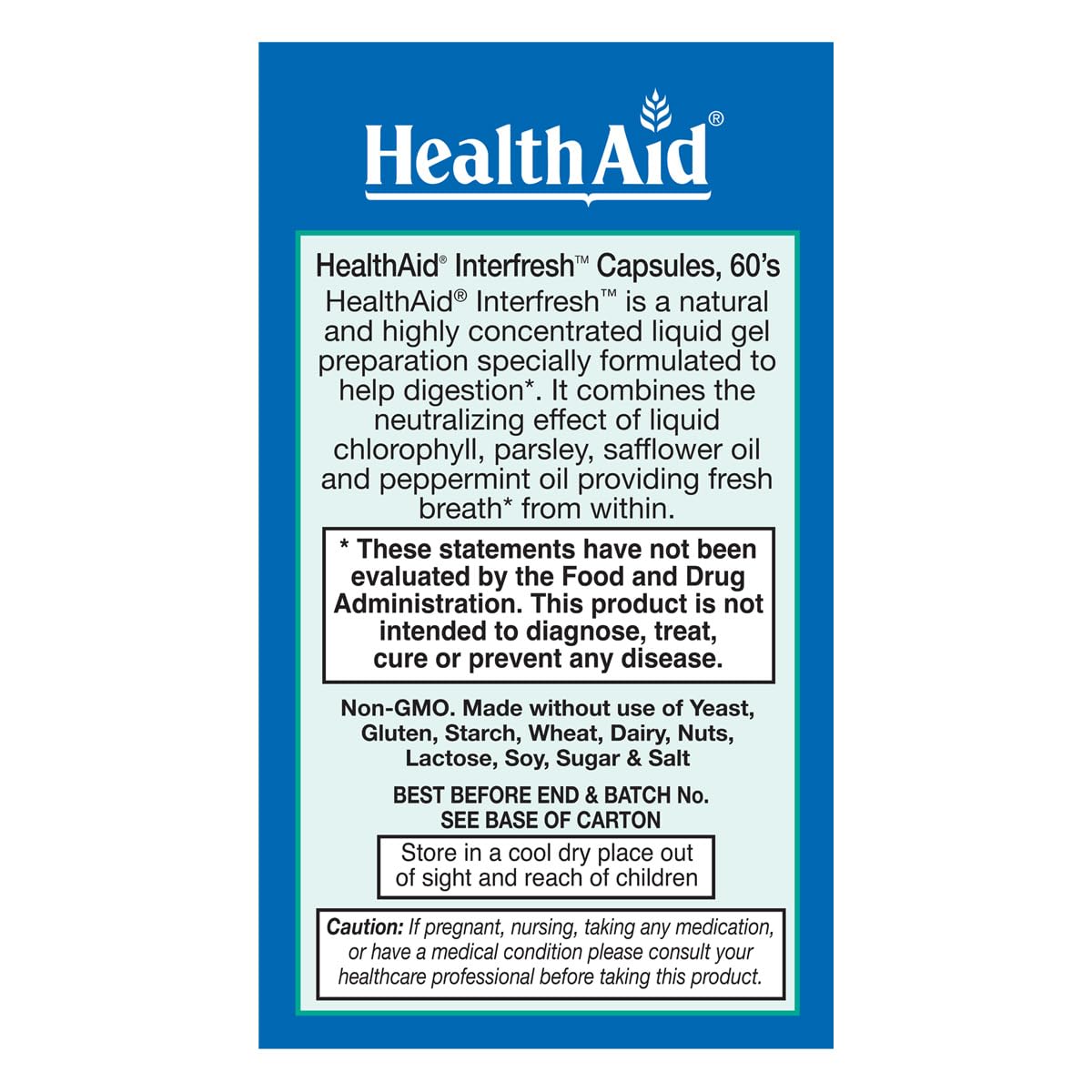 HealthAid Interfresh Capsules, 60 Count