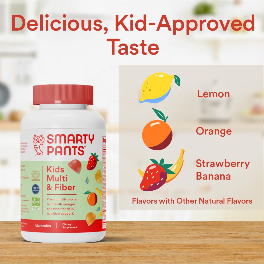 SmartyPants Kids Multivitamin Gummies and Fiber Supplement Gummy, 120 Count