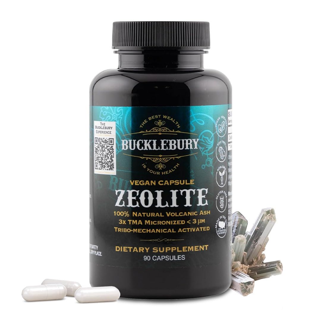 BUCKLEBURY Micronized Zeolite Capsules, Mineral Zeolite Detox for Adults, Supports Immune System, Metabolism & Digestive Health, Advanced Formula for Men & Women, 90 Vegan Capsules