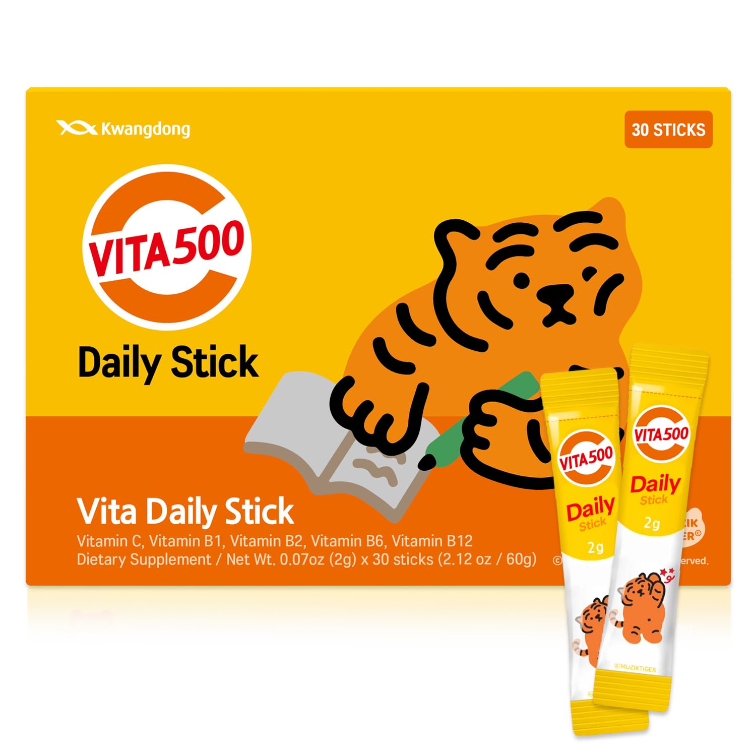 KWANGDONG Vita500 Multivitamin Powder Daily Stick Gummy, 30 Gummies