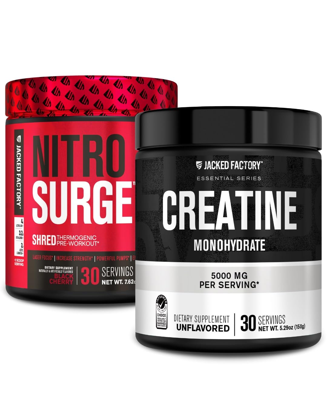 Jacked Factory NITROSURGE Shred Pre Workout Supplement Powder 12.9
