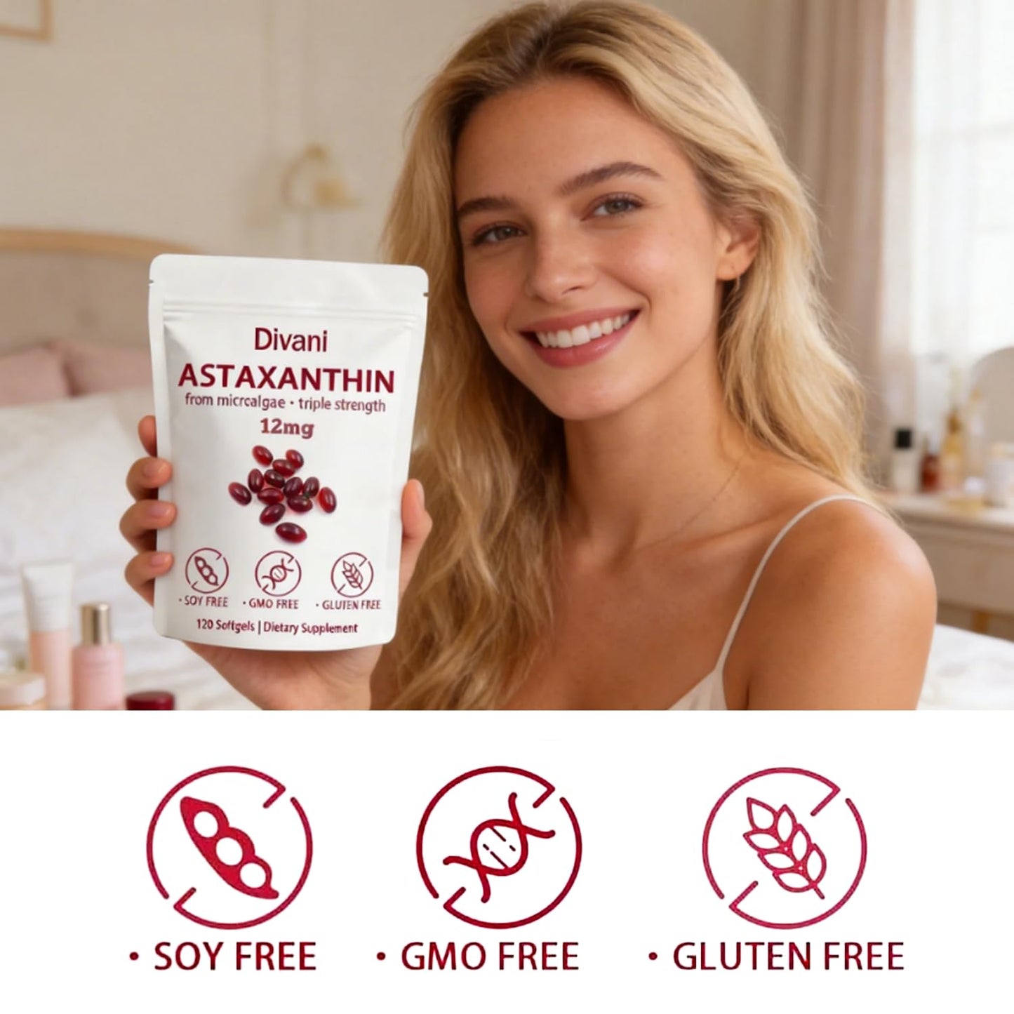Cyano Divani Astaxanthin 12mg Softgels, 120 Count