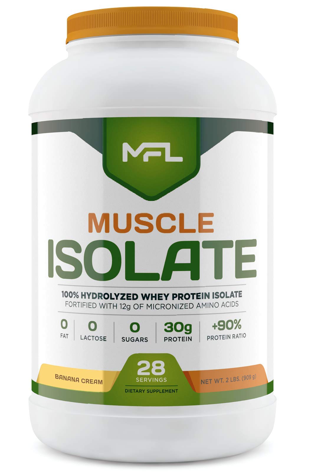 Muscle Food Labs MFL 100% Isolate Protein Powder, 32 Servings