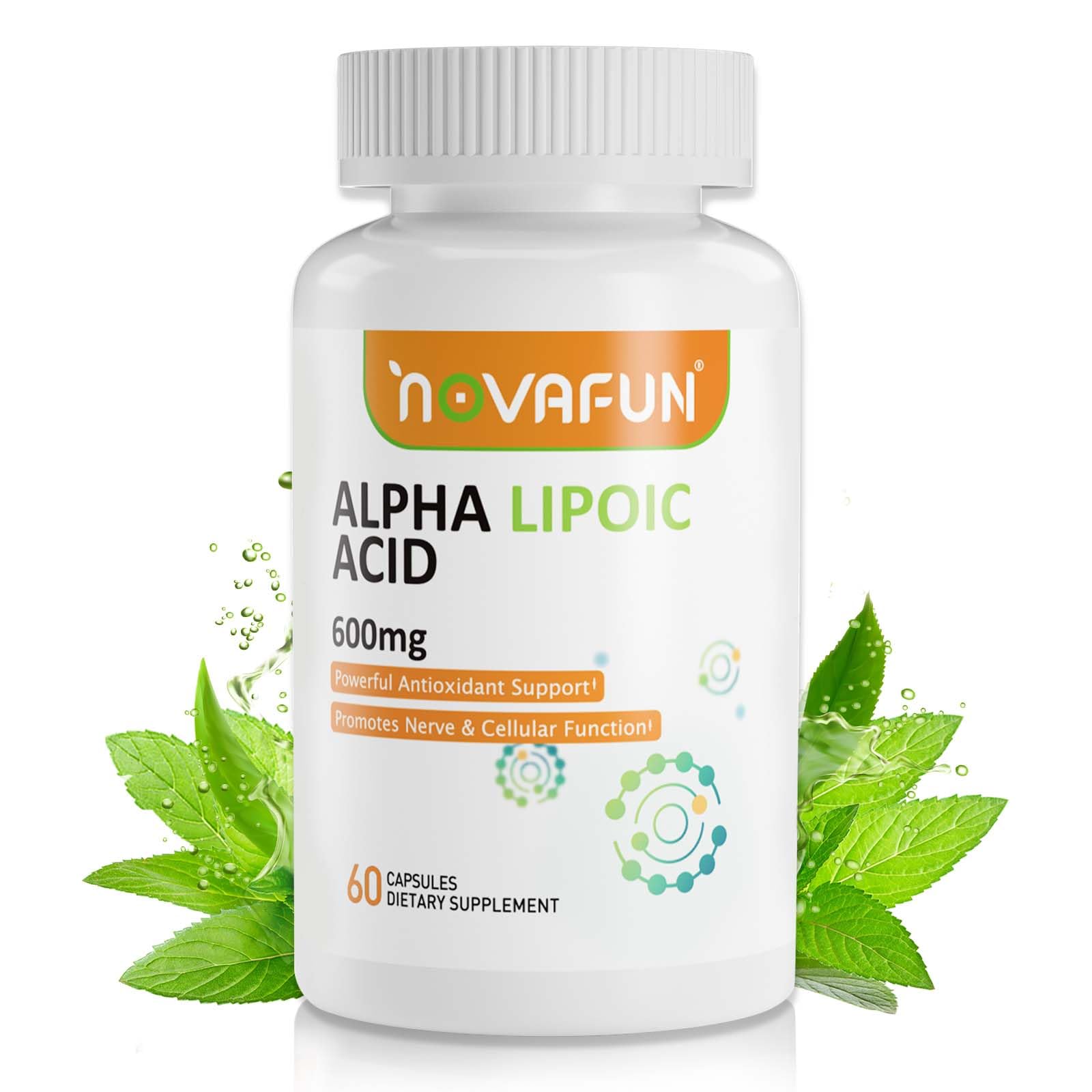 Novafun Alpha-Lipoic Acid 600mg Capsules, 60 Count