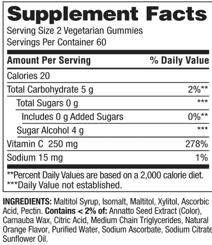 Adventure Home Vitamin C Gummies 250 mg Dietary Supplement, 120 Count