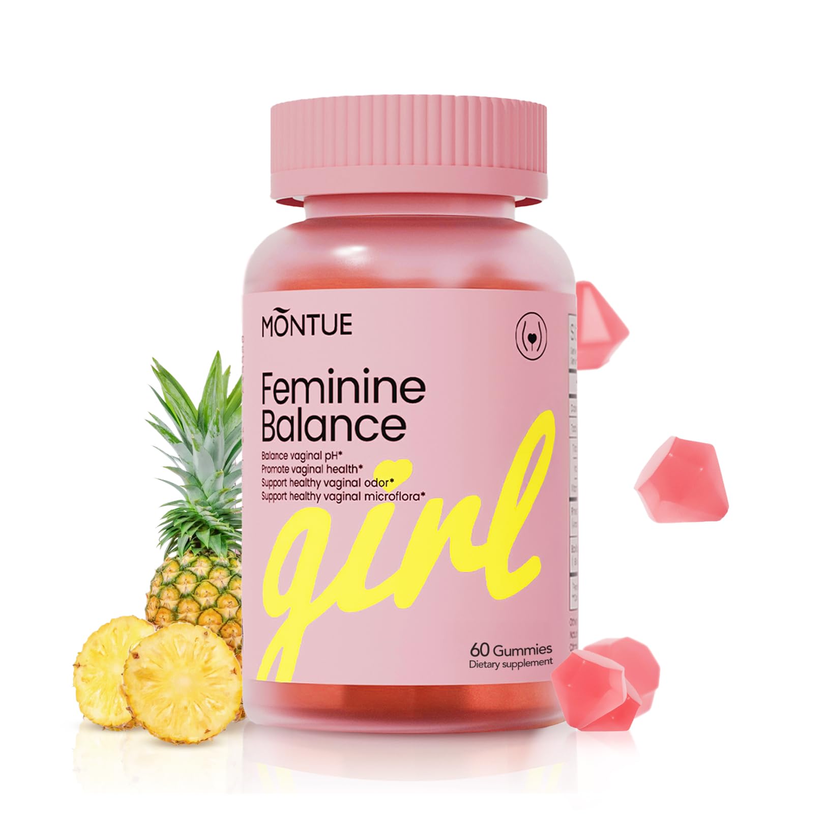 Montue Premium Diamond Feminine Balance Gummies, 60 Gummies