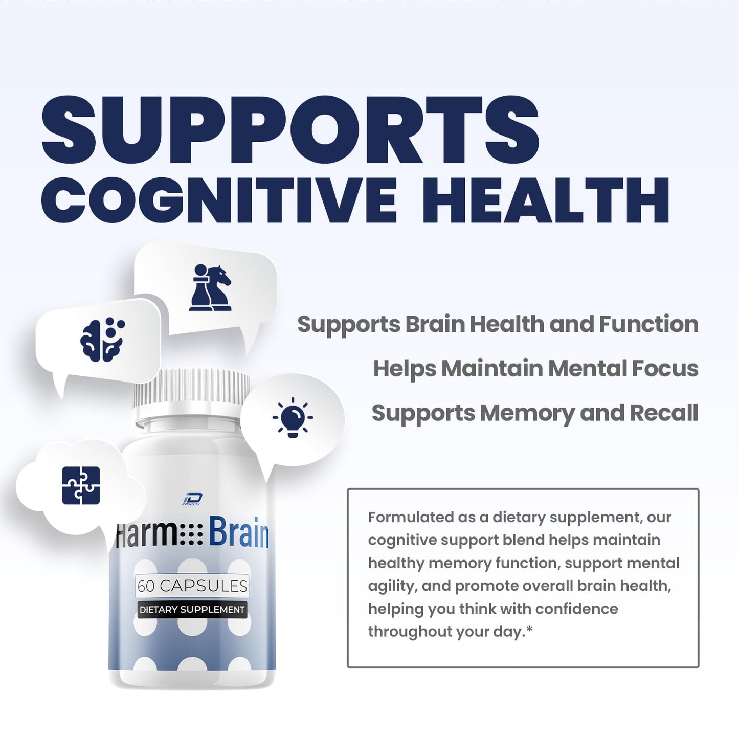 Indelo Harm Brain Advanced Formula Supplement 120 Capsules