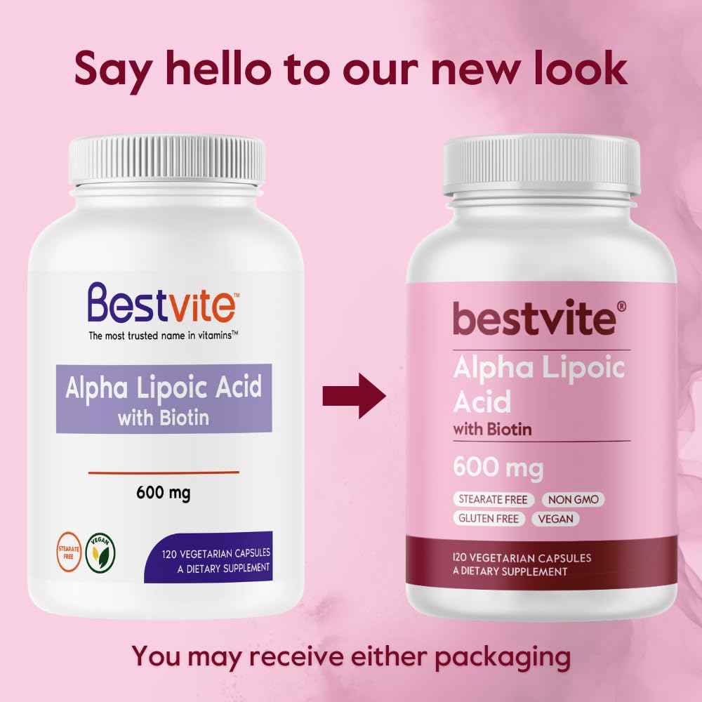BESTVITE Alpha Lipoic Acid 600mg with Biotin to Enhance Absorption 240 Capsules