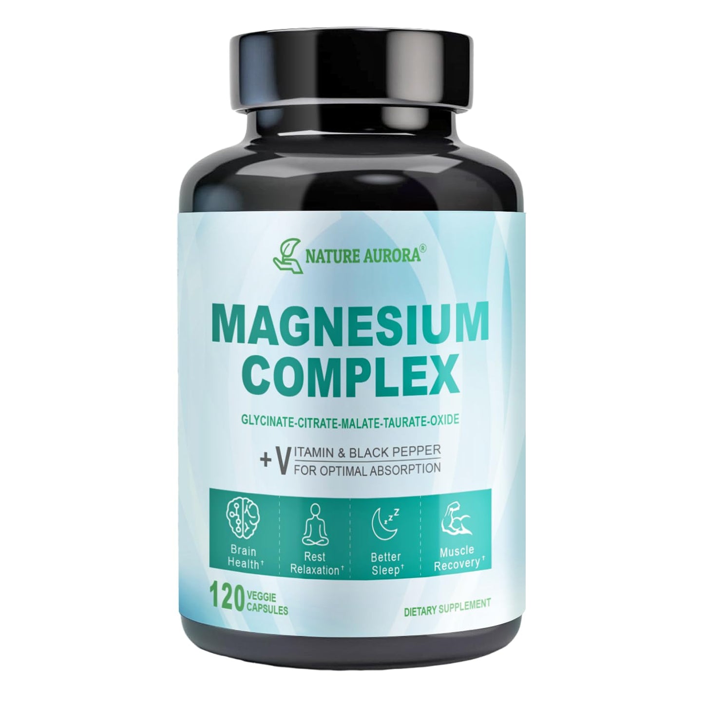 Nature Aurora Magnesium Complex Supplement Capsules 120 Count