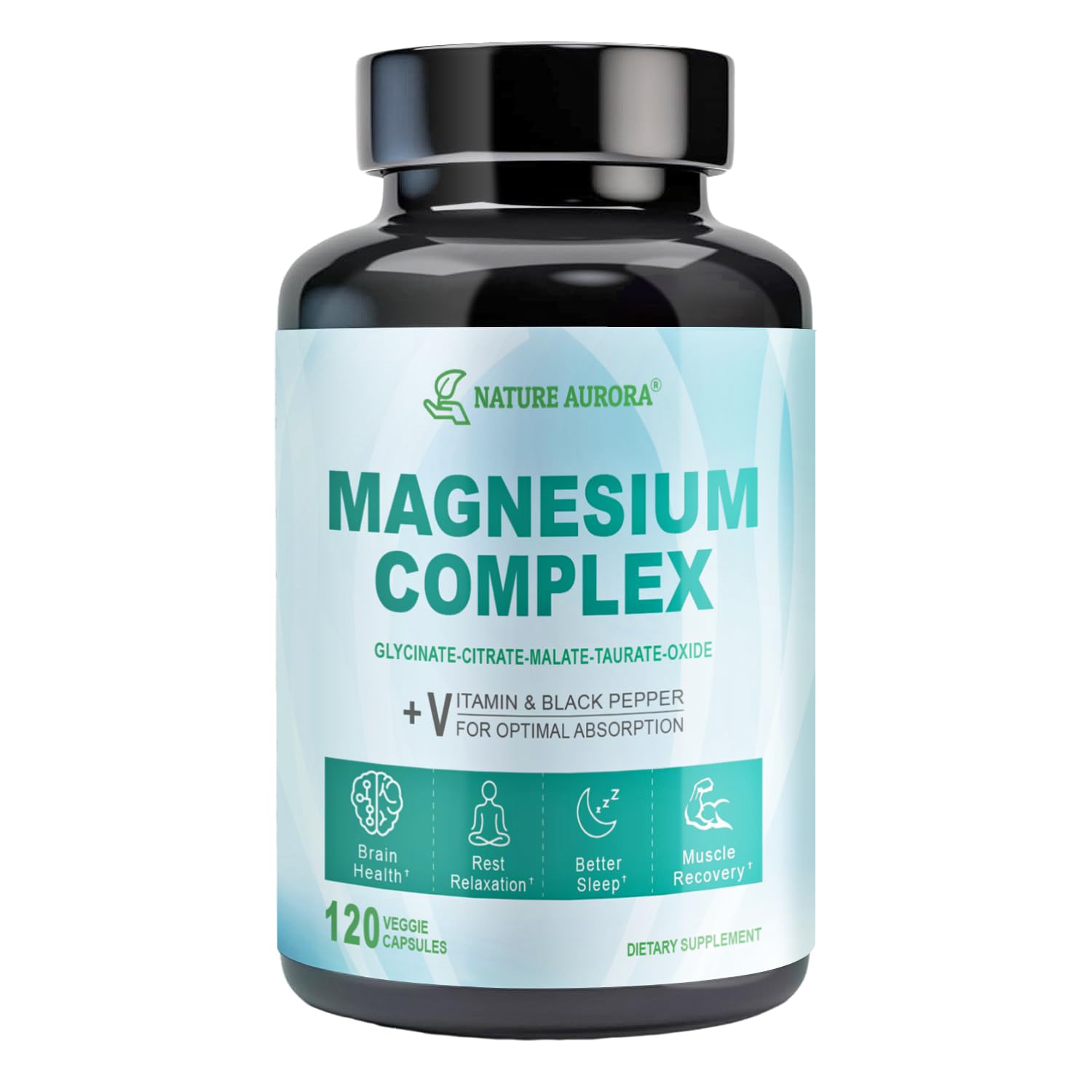Nature Aurora Magnesium Complex Supplement Capsules 120 Count