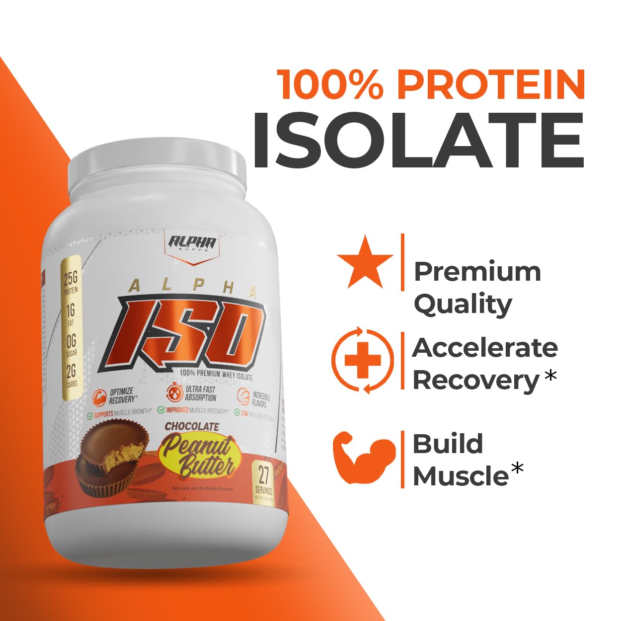 Alpha Supps ISO Low Carb 100% Whey Protein Isolate Powder, 80 Servings