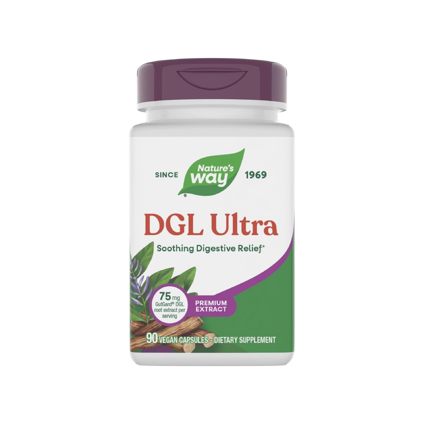 Nature's Way Premium Extract DGL Ultra Extra Strength Digestive Relief Capsules, 90 Count