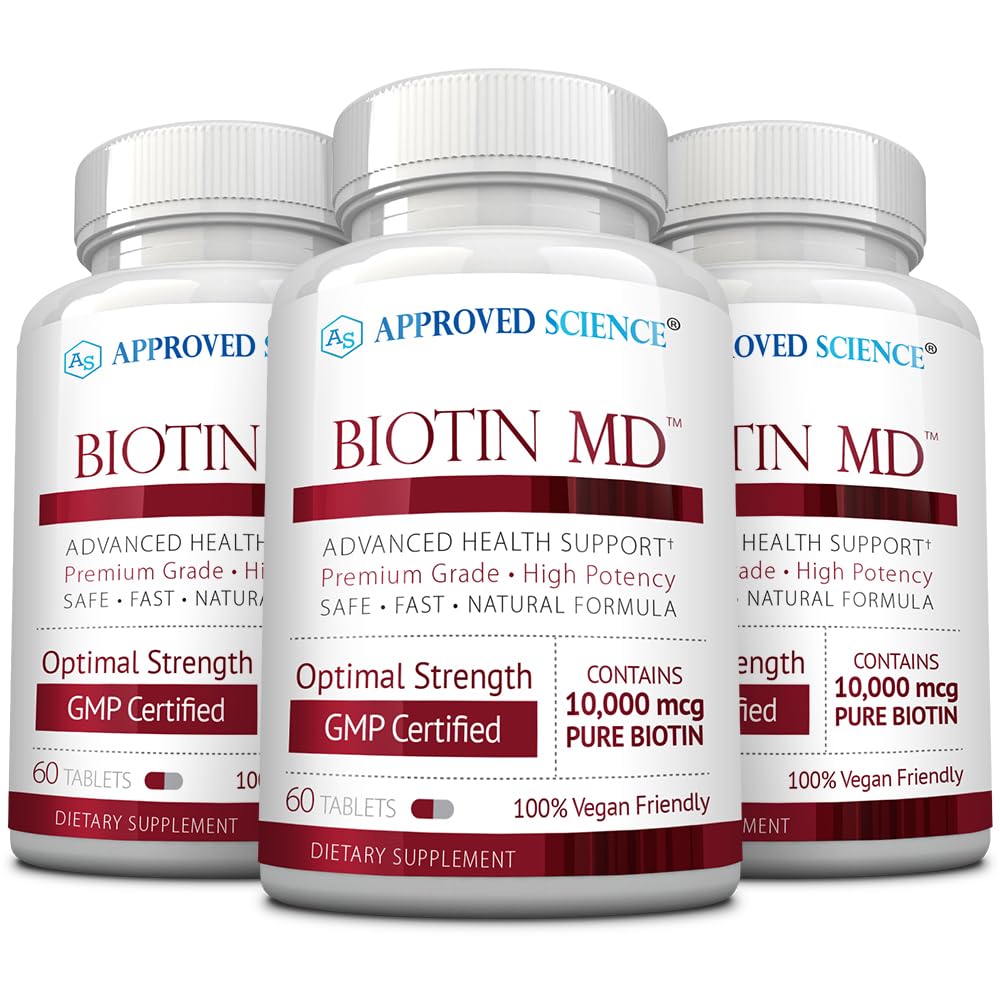 Approved Science Biotin MD 10,000mcg Biotin per Serving, 180 Tablets