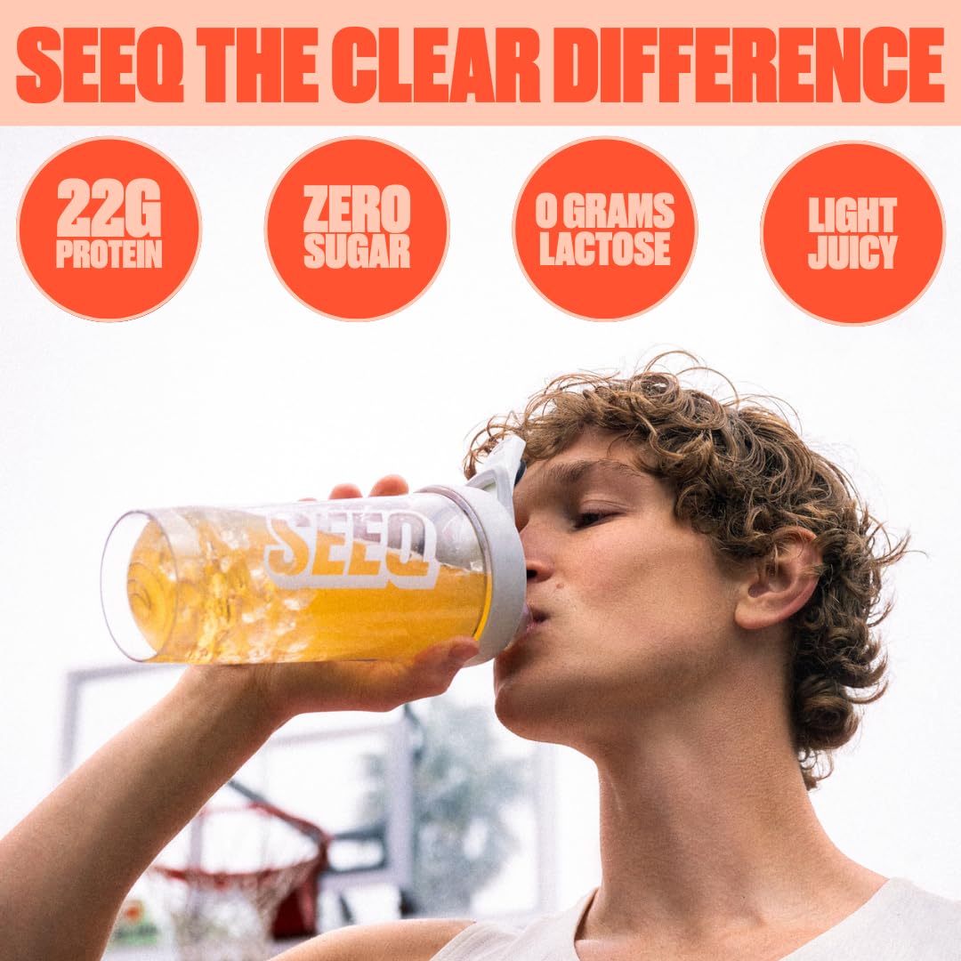 SEEQ Clear Protein Powder Juicy Peach, 22 Servings