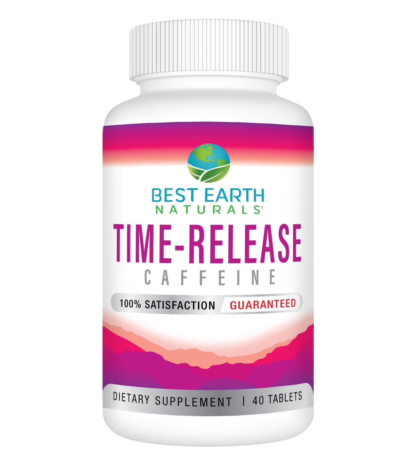 Best Earth Naturals Time Release Caffeine with L-Tyrosine, Vitamin B6, Vitamin B12, Thiamin & More Energy Supplement Tablet, 40 Count