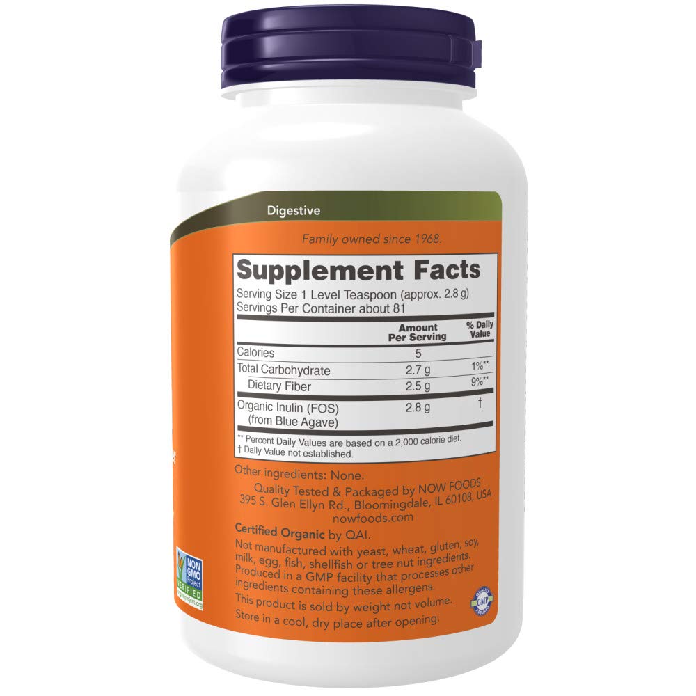 NOW Foods Inulin Powder, Certified Organic, 24 oz