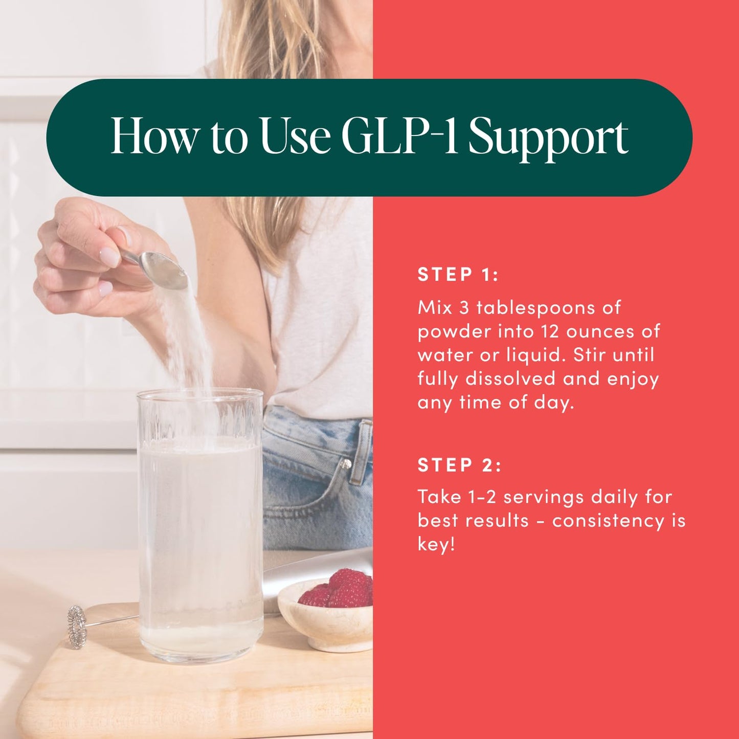 Bio.me GLP-1 Support Powder - 24 Servings (Raspberry)
