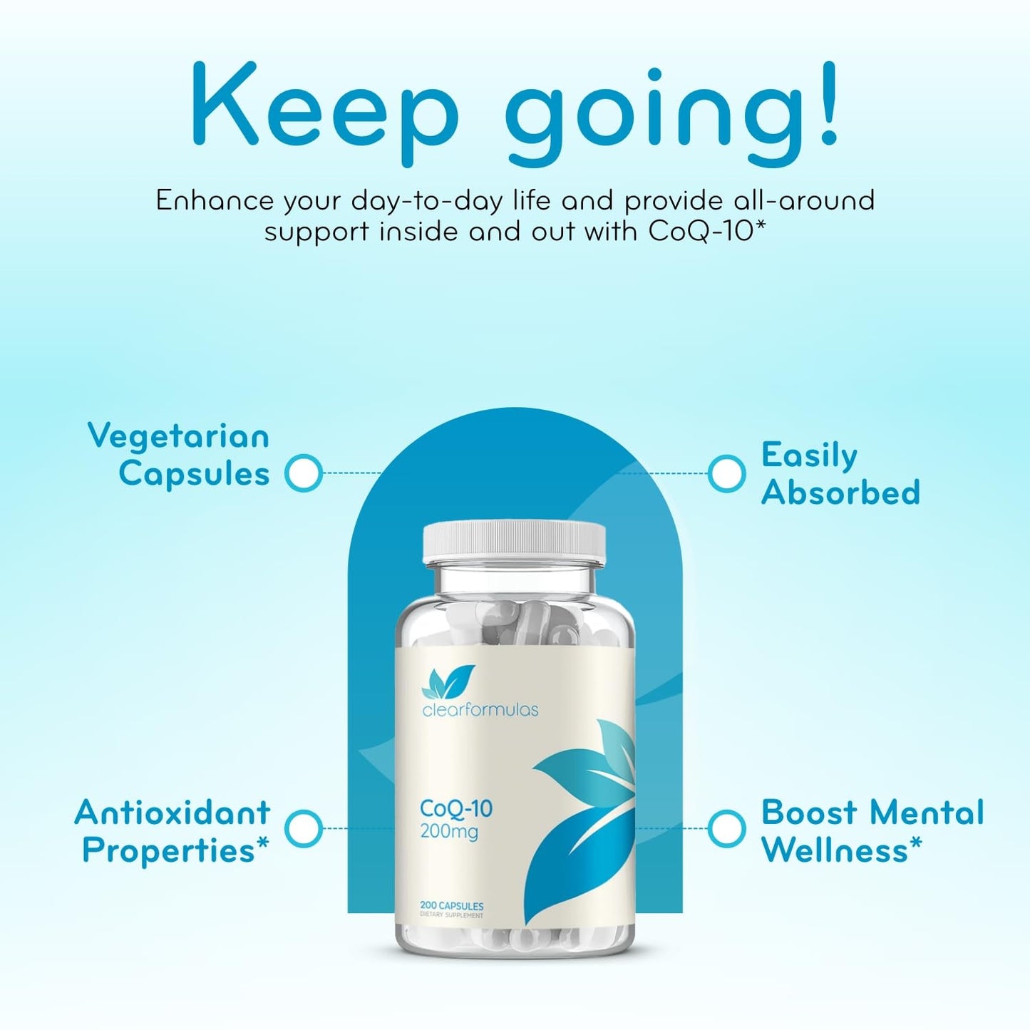 Clear Formulas CoQ10 200mg Capsule, 400 Count
