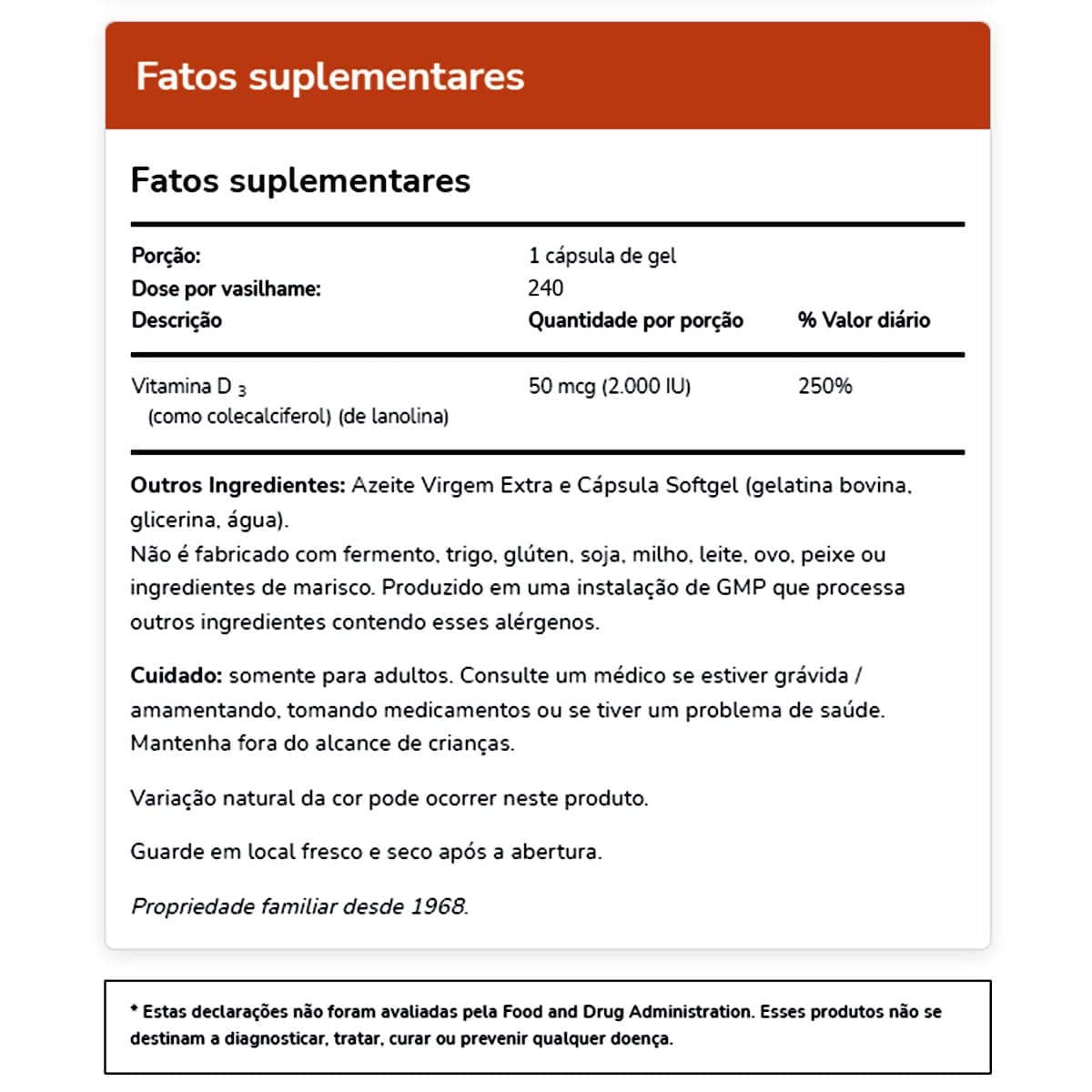 NOW Foods Vitamin D-3 2000 IU Softgels 240