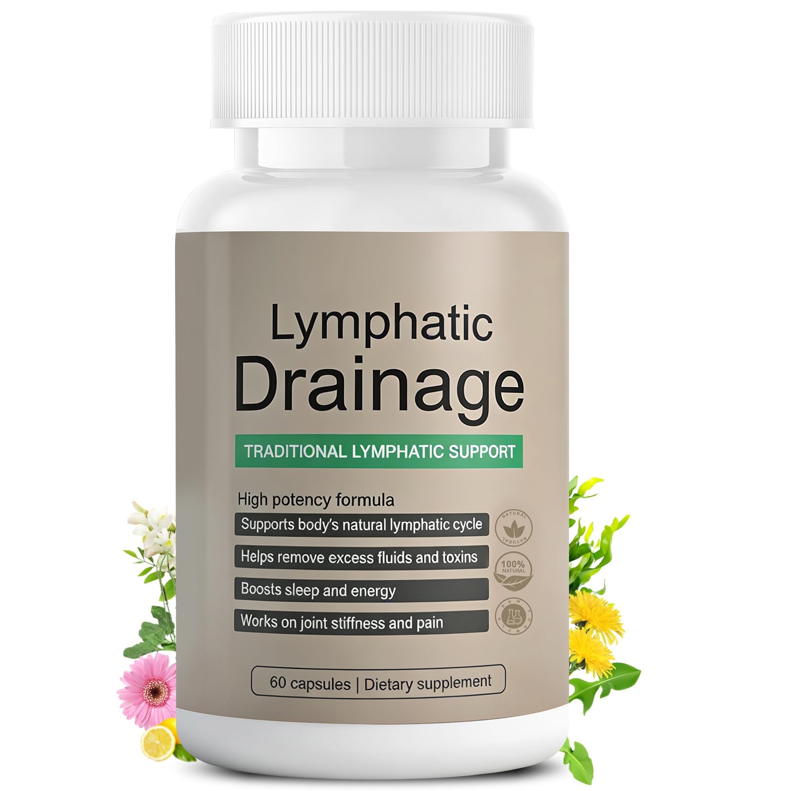 EOQIFJM Lymphatic Drainage Capsules, 60 Capsules